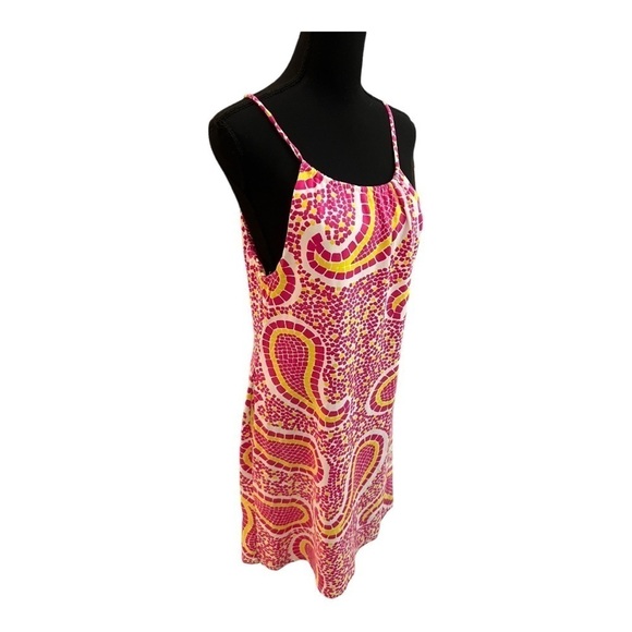 J McLaughlin Pink and Yellow Mosaic Dress Medium - Picture 2 of 9